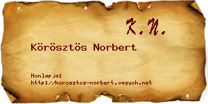 Körösztös Norbert névjegykártya