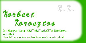 norbert korosztos business card